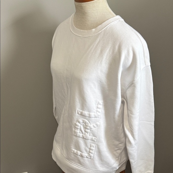 Black Label Ralph Lauren - White Crewneck Terry Sweatshirt/Short Set - Size M - Picture 5 of 10